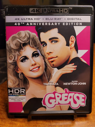 Grease: 40th Anniversary Edition - 4K/UHD + Blu-ray w/ Slipcover (Paramount) *PRE-OWNED*