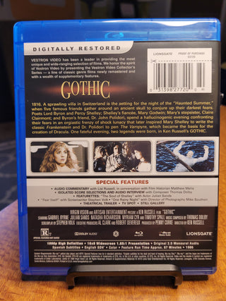 Gothic - Blu-ray w/ Slipcover (Vestron Video) *PRE-OWNED*